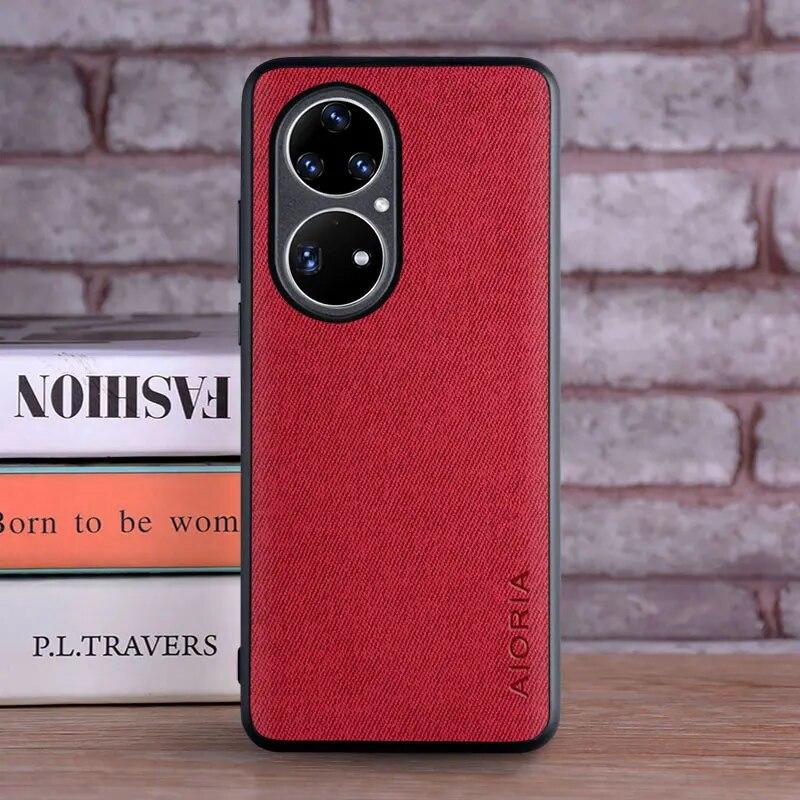 Case for Huawei P50 Pro P50 Pocket 5G Coque Luxury Textile Leather Skin Soft TPU Hard Phone Cover Funda for Huawei P50 Pro Case