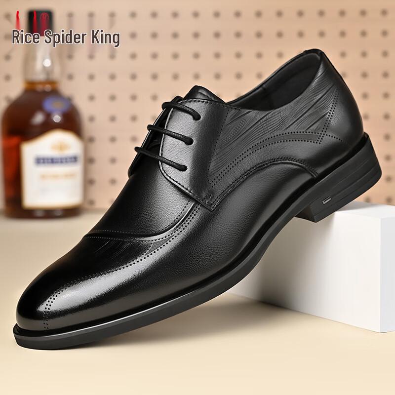 Spider King Men s Brogue Business Formal Leather Shoes 40 чёрный