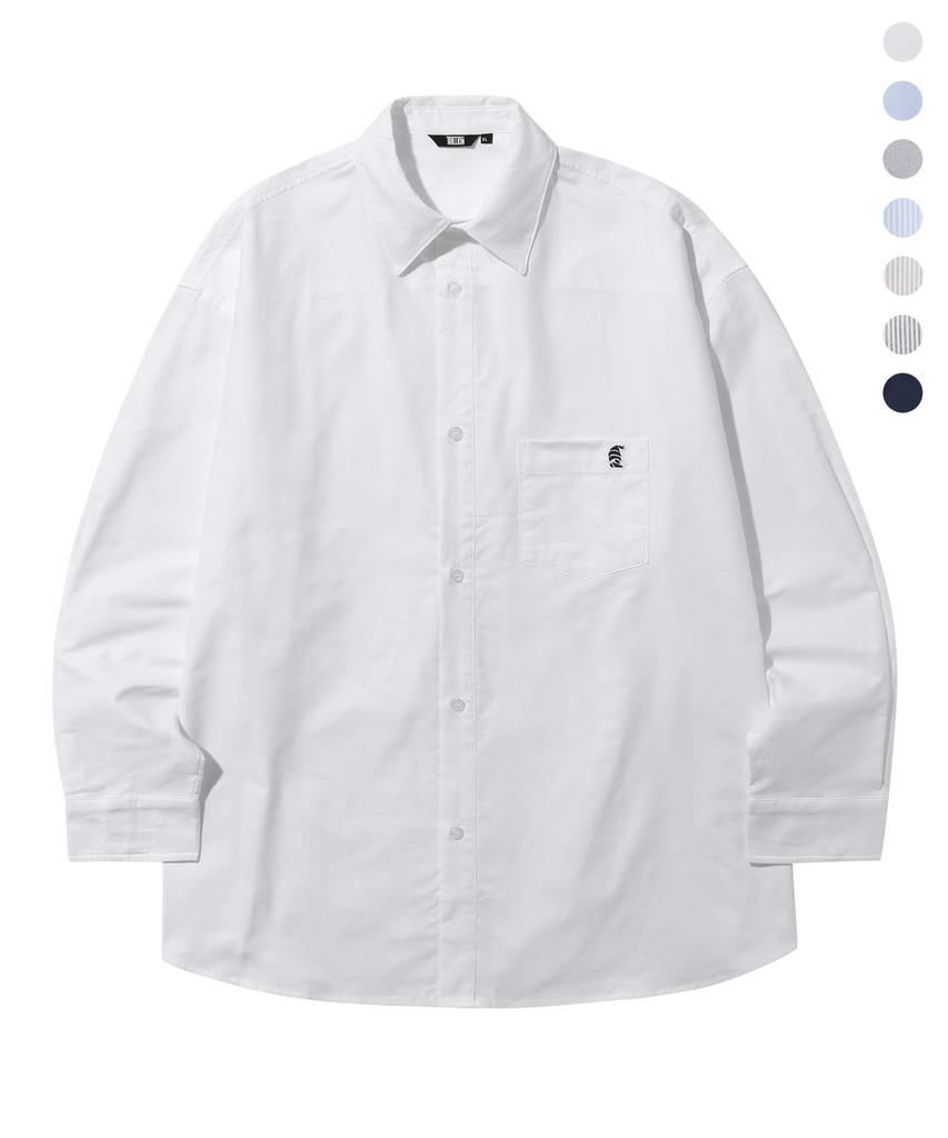 TRILLION City Boy Boat Embroidery Oxford Oversized Shirt_7 Colors (Type A)