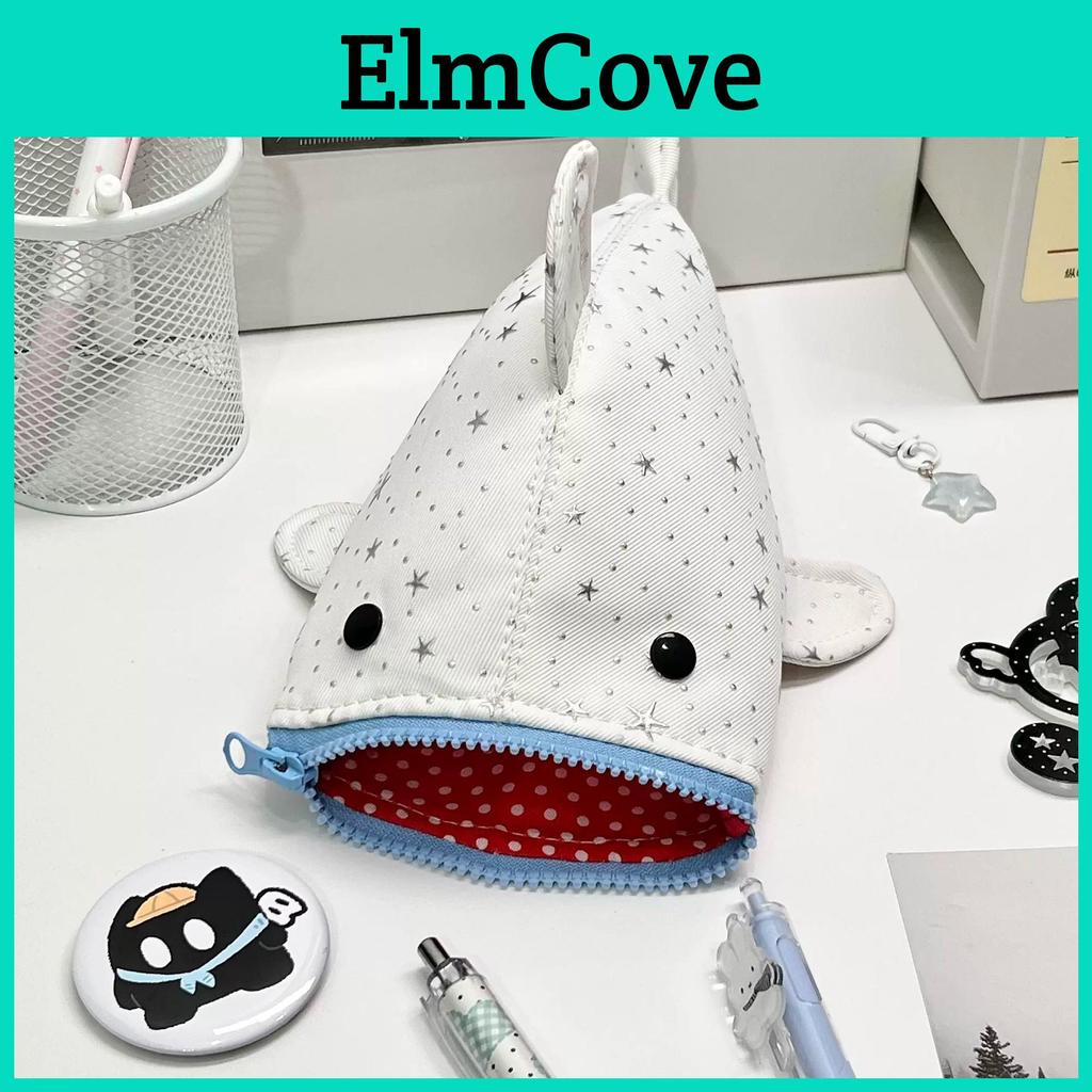 Astuccio a Forma di Squalo Stellato in Tela con Design Carino per Bambini e Ragazzi
