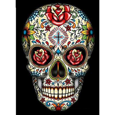 Vollständiges 5D-Diamantgemälde zum Selbermachen, bedruckt, Totenkopf-Stickerei, Kreuzstich, Heimdekoration, handgefertigtes Geschenk