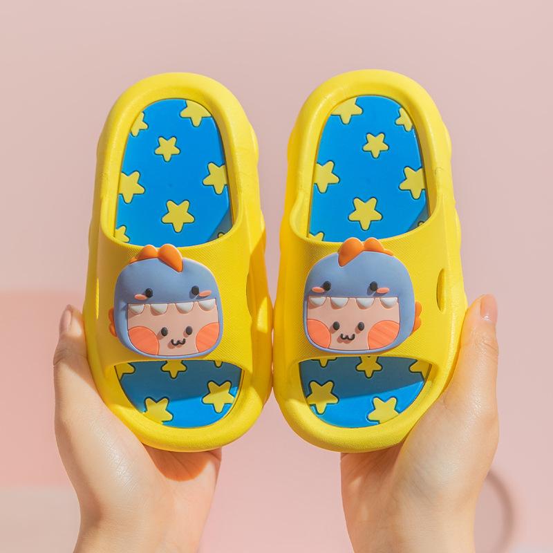 Cute Cartoon Dinosaur Summer Slippers New Fashion Soft Soled Children Shoes Popular Anti Slip Kids Home Slippers Pantuflas Niño