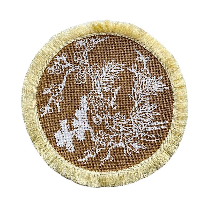 Nordic Style Woven Cotton Linen Coasters Placemats - Decorative Jute Heat Insulation Pads for Dining Tables