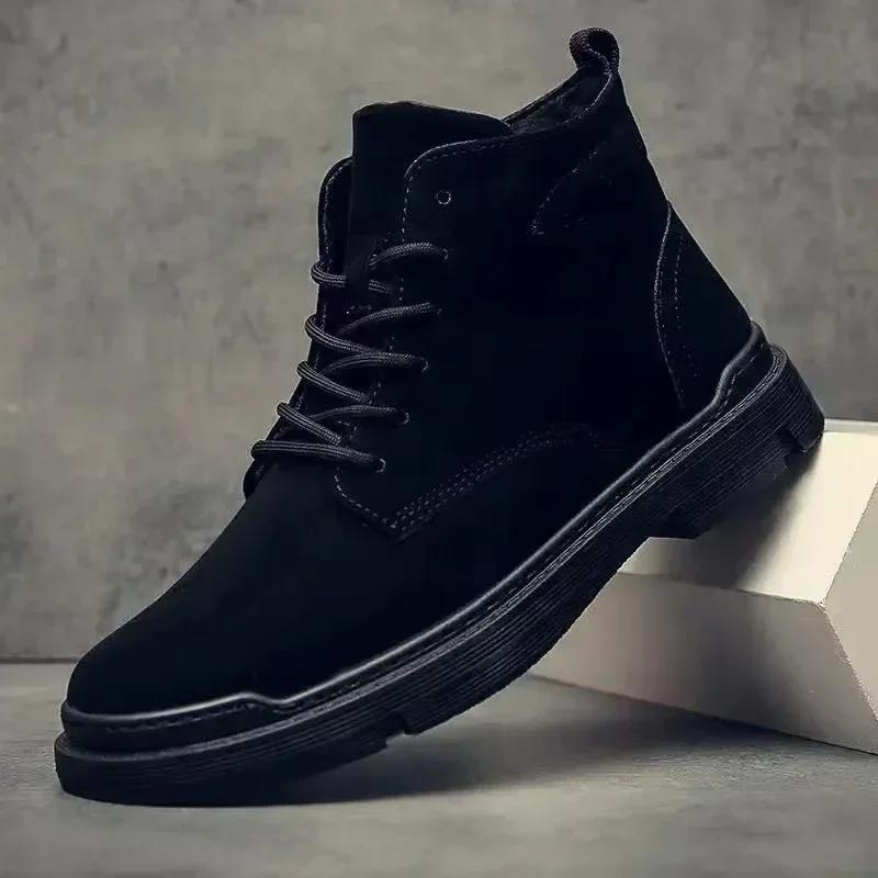 New Warm Men Shoes High Top Work Boots Outdoor Fashion Warm Snow Anti Slip Shoes Travel Comfortable Wear-Resistant 2026