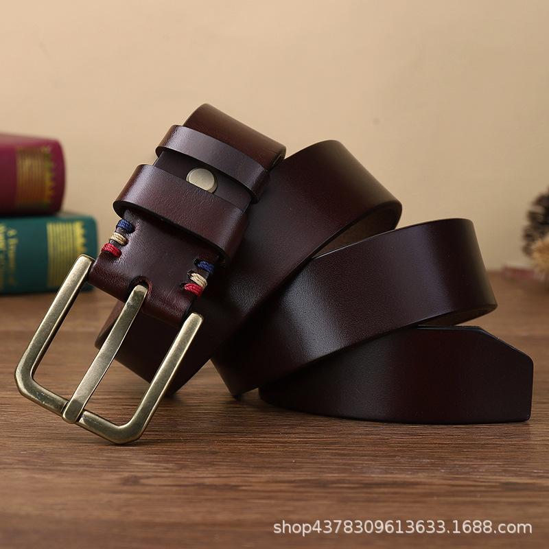 

Alien Tail Belt Men s Genuine Leather Needle Buckle Layer Cowhide Business Versatile Youth Retro Fashion Casual Pants Belt 100cm