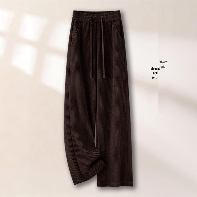 

Purple Chenille Wide-Leg High-Waisted Corduroy Pants for Women, Autumn/Winter 2025 Collection. 31/3XL for 135-145 lbs