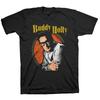 Buddy Holly Portrait T-shirt Large Black Unisex T-Shirt