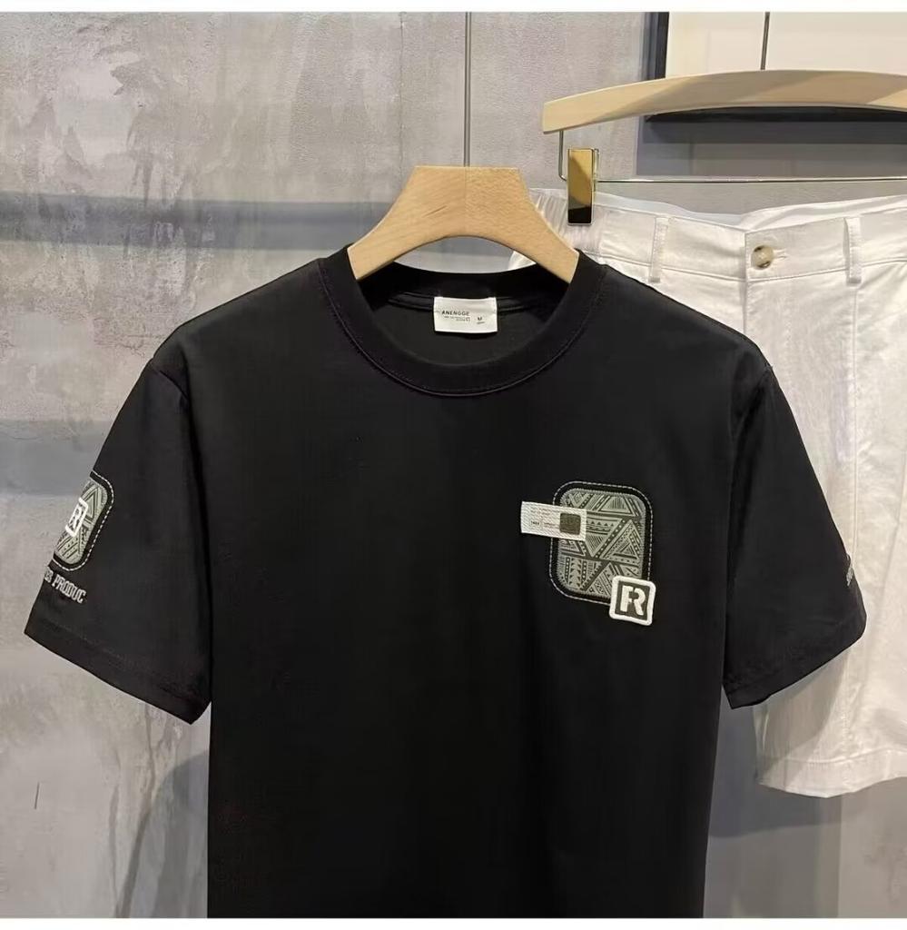 Summer Short Sleeve T-Shirt Men'S Fashion Trend Printed T-Shirt Versatile Bottom Shirt Top Year