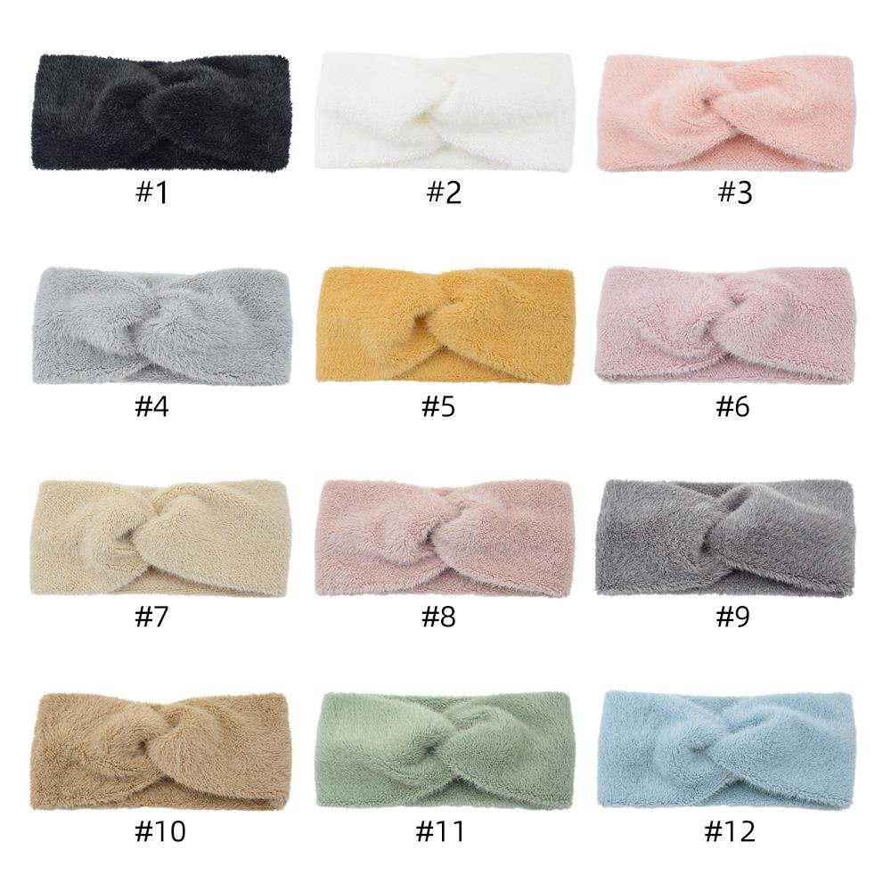 Europeisk og amerikansk plysj kryssstrikket pannebånd: Varme høst/vinter ørevarmere og hårtilbehør