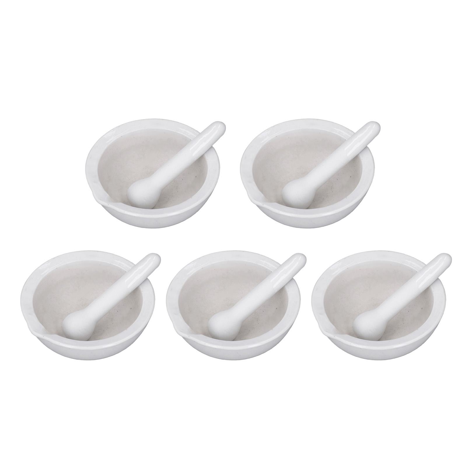 5 Set Ceramic Mortar Pestle Chemical Heat Resistant Scientific Laboratory Supplies ceramics