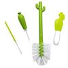 4Pcs Bottle Brush Cleaning Set Cartoon Cactus Baby Bottle Brush Kit Long Handled Water Bottle Cleaner Home Glasses Cups Straws