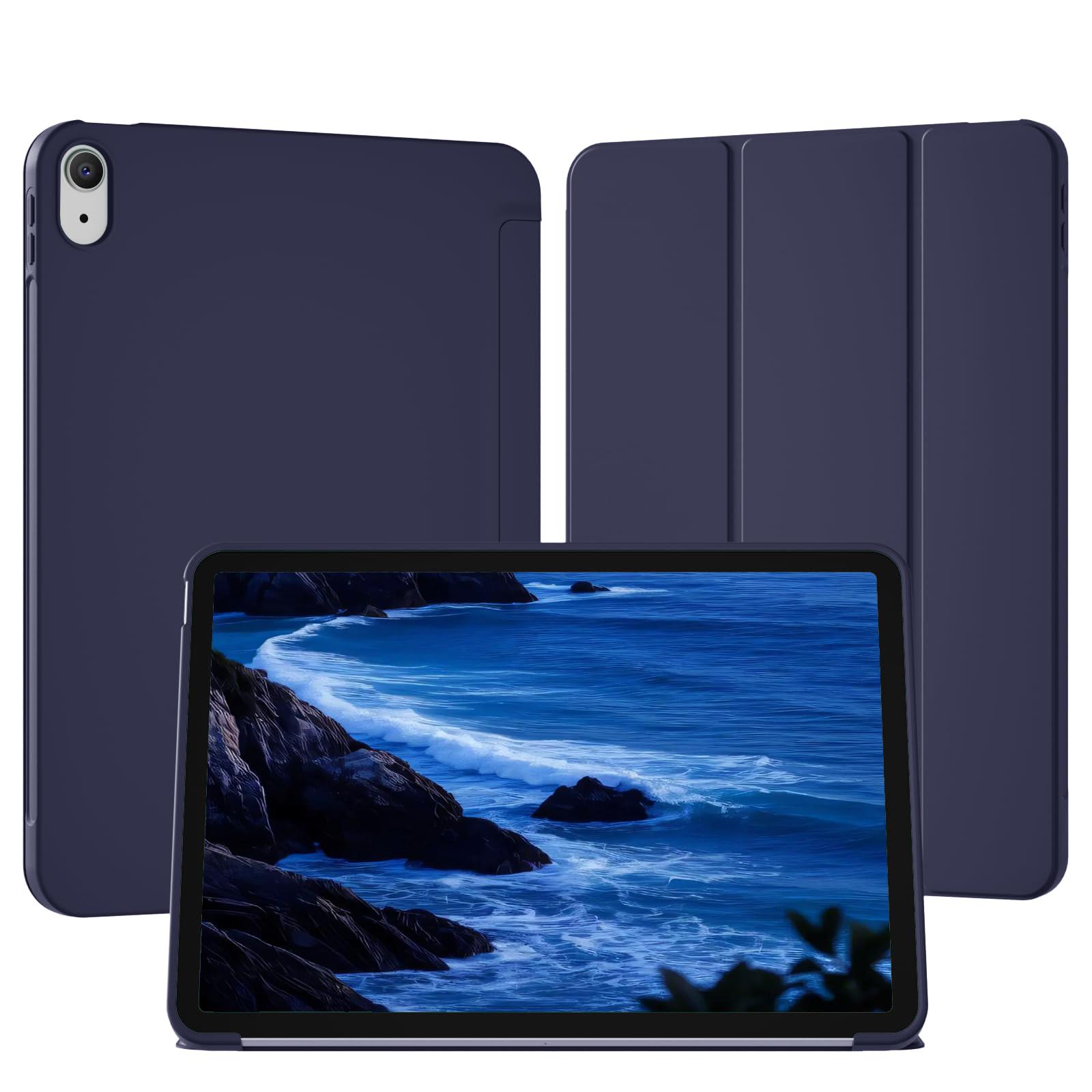Étui pour iPad (A16) Coque pour iPad 11ème Génération 11 Pouces, Coque pour iPad 10ème Génération 10.9 Pouces, Couverture Intelligente à Rabat Magnétique, Coque Souple bleu marine