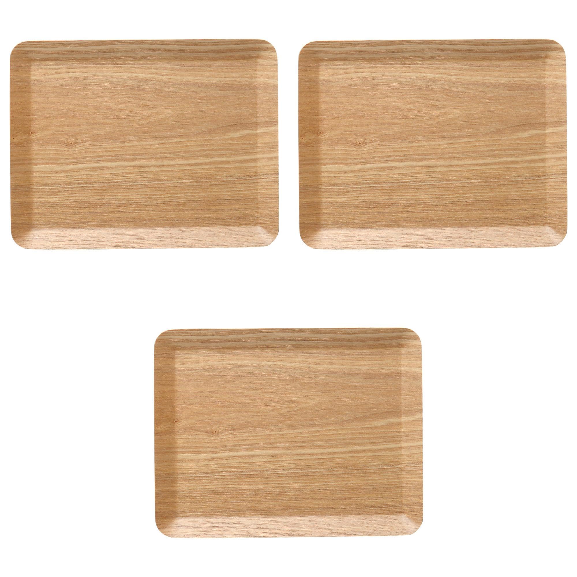 

Set of 3 Willow Wood Rectangular 18cm Trays x 14 x Wooden Trays Made in China Setomonohonpo [18 1cm]