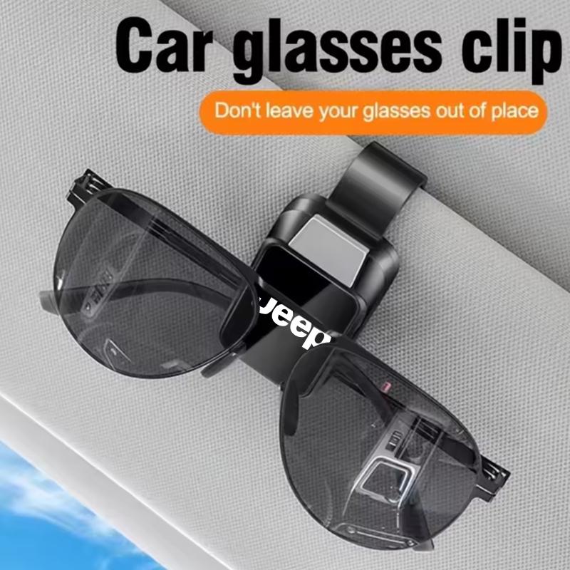 DAIFFT1 Car Interior Sun Visor Eyeglasses Holder Sunglasses Clip For Jeep Grand Cherokee Wrangler JK Gladiator Compass Renegade Patriot