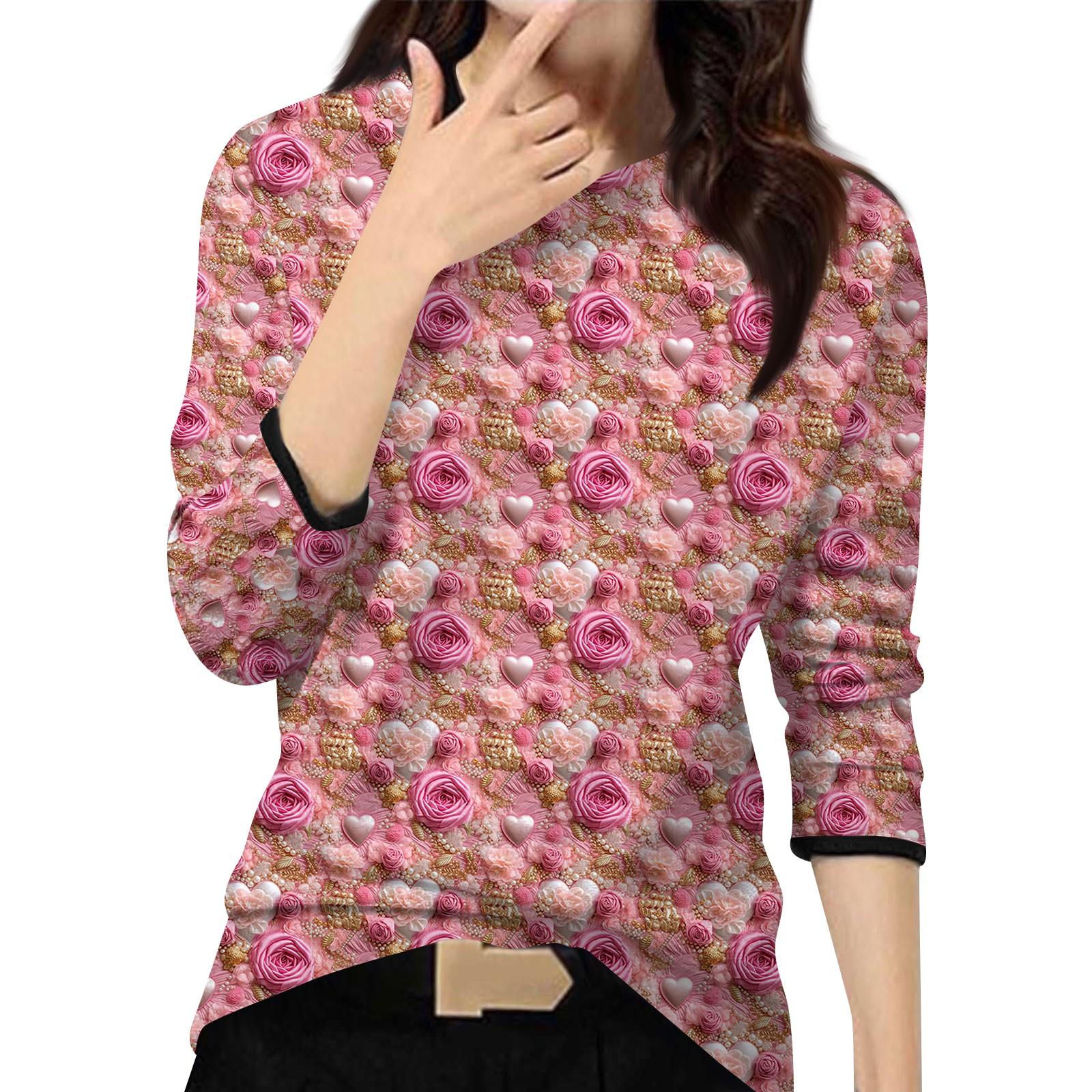 

Женский повседневный модный топ с принтом, круглым вырезом и длинными рукавами, пуловер XL арбуз красный