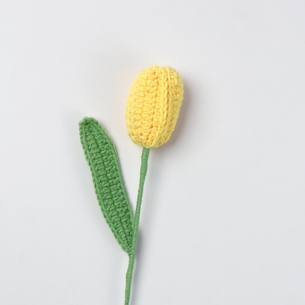 Kreative Fertig gestrickte Tulpen Blume Handgehäkelte Blumen Künstliche Blumenpflanzen Fertiger Strauß Strickblume