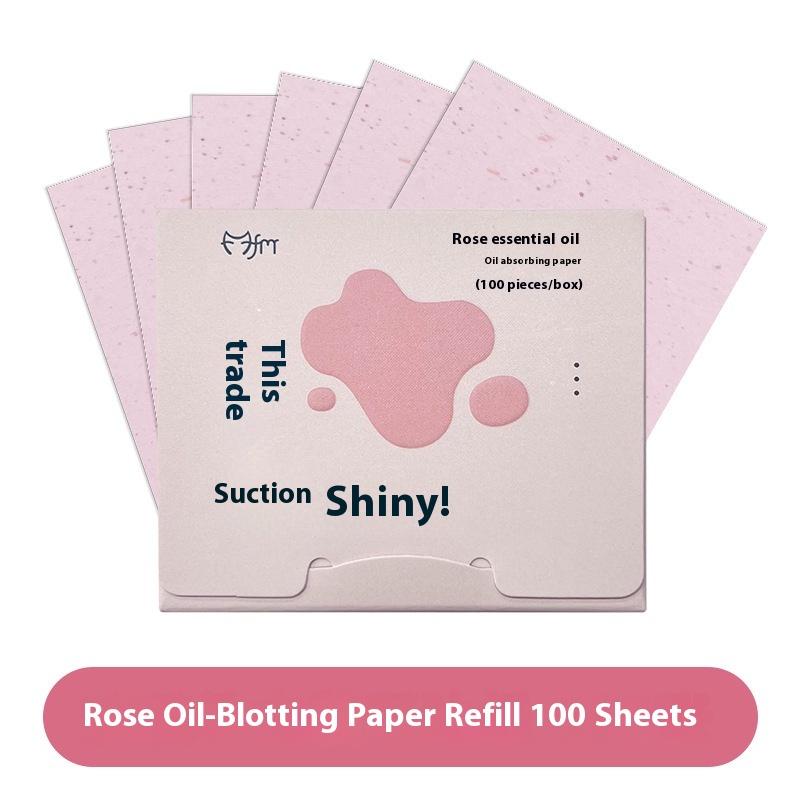 

100 листов маслопоглощающей бумаги с зеркальным футляром и пуховкой Портативная маслоудерживающая бамбуковая угольная чайная бумага для жирной кожи для макияжа