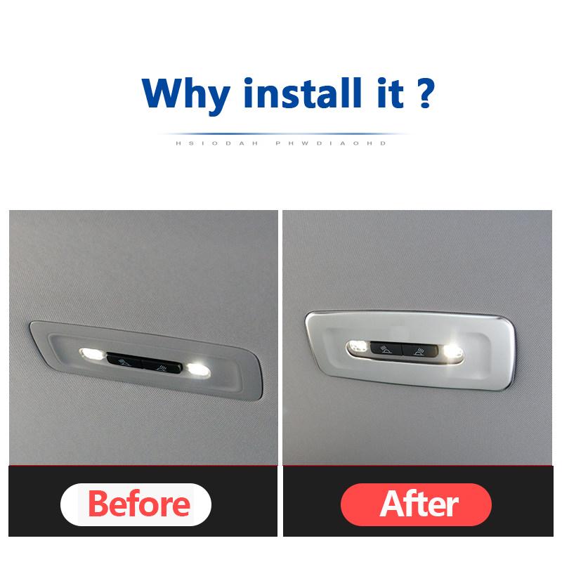 Car Rear Roof Reading Light Lamp Trim Cover Interior Decoration for Toyota Camry XV70 2018 Accessories