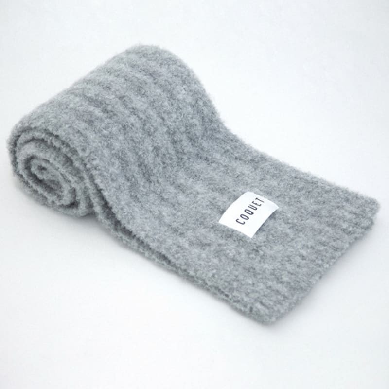 COQUET HEAVY LONG CURL MUFFLER CHARCOAL