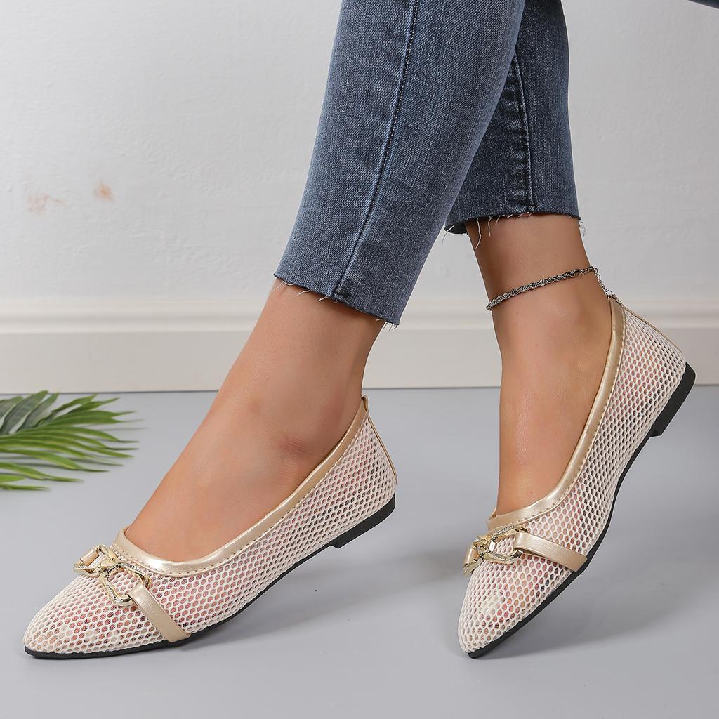 Fashion Spring Autumn New Women Flats Shallow Ballet Shoes Breathable Slip on Loafers Comfortable Pointed Toe Elegant Casual Sneakers