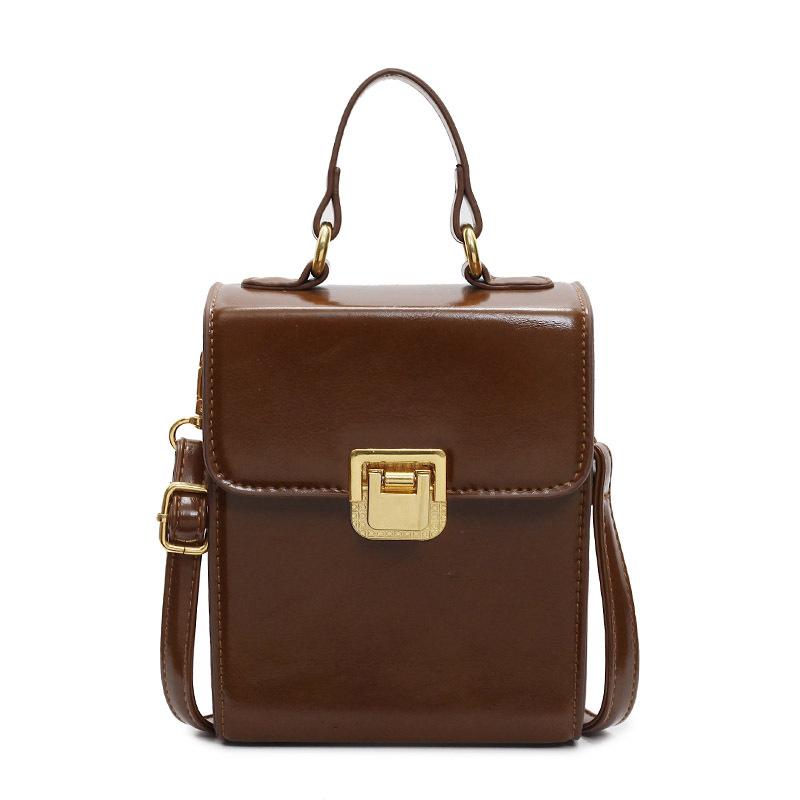 

High-quality new products British retro temperament high-end sense portable box small bag versatile light luxury commuter messenger women s bag коричневый