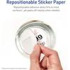 Printable Sticker Paper 8.5" X 11" Matte White Repositionable Adhesive Laser Inkjet Compatible 5 FullSize Label Sheets Great Fo