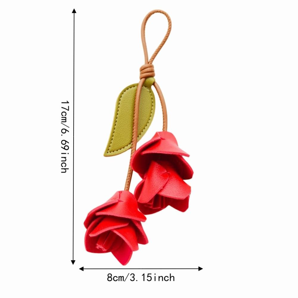 Fashion Pu Leather Tulip Pendant Colorful Bag Charm Lovely Bag Decoration Women