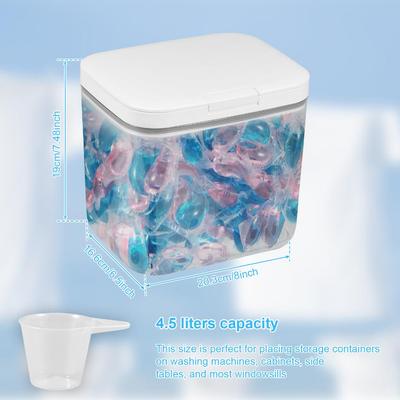 Contenant pour dosettes de lessive ménagères 2,8 L / 4,5 L / 5,5 L Porte-dosettes pour lave-vaisselle à ouverture automatique Grande capacité Dosettes de lessive
