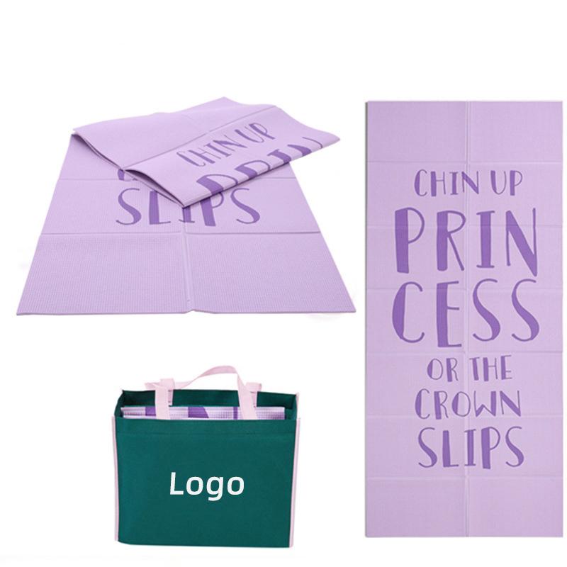 Position Line Travel Folding Yoga Mat Custom Printed Anti slip Pvc Foldable Yoga Mat