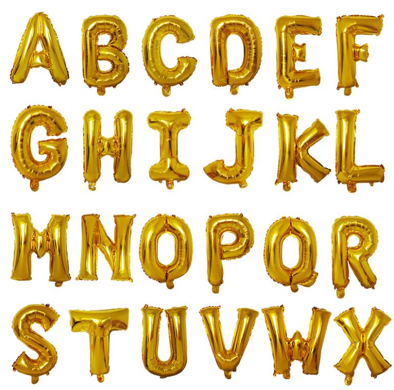 Aluminum Foil Balloons Alphabet Letter Party Supplies 16" Balloons for Birthday Wedding Valentine's Decoration
