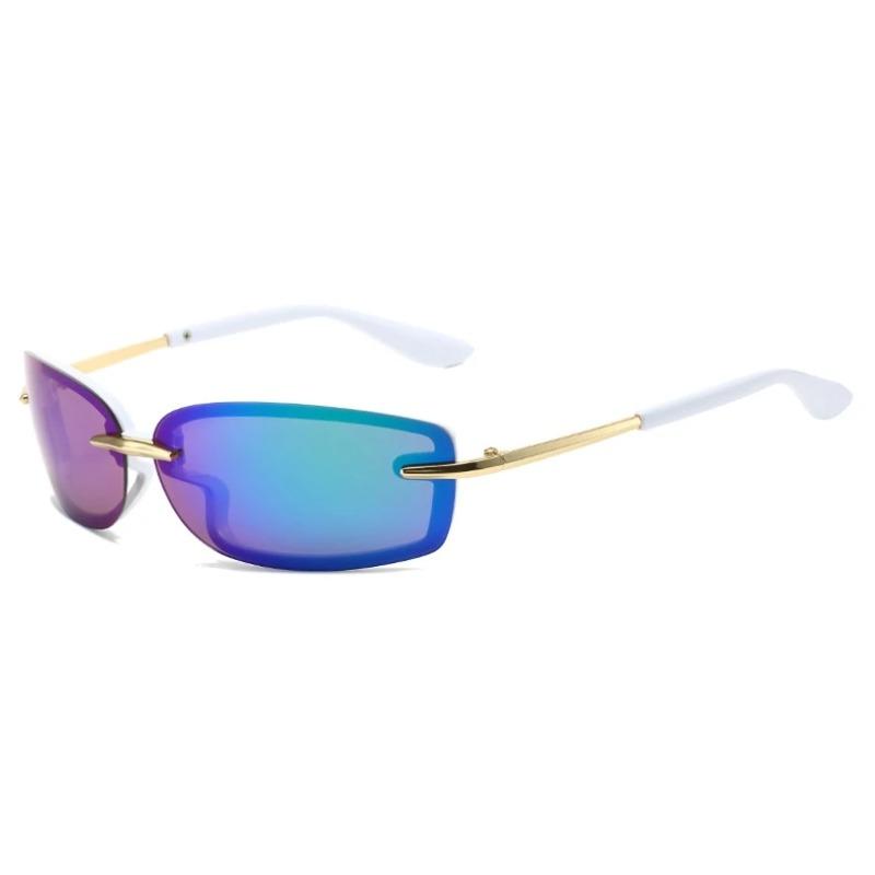 Trendy Y2K Rimless Sunglasses Women Steampunk Goggles Punk Shades UV400 Protection Unisex Outdoor Eyewear