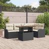 Garden Sofa Set with Storage 6 pcs Black Poly Rattan
