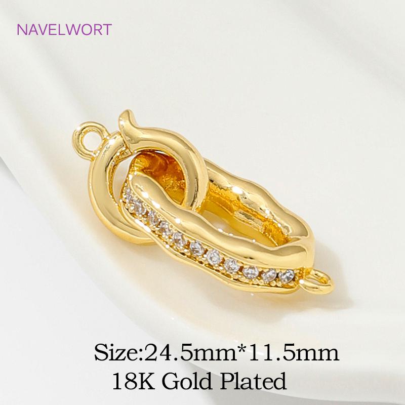 Fasteners For Bracelets Lock 18K Gold Plated Brass Inlaid Zircon Pearl Clasps Connector For Jewelry Making,Supplies For Jewelry