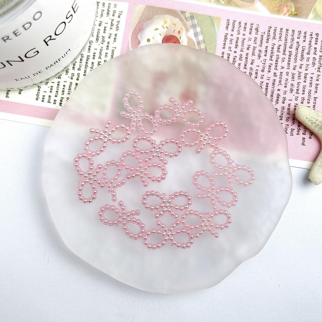 Pink Resin Cartoon Bowknot Heart Bow Tie Little Bunny Nail Art Accessories DIY Nail Hairpin Accessories Wholesale