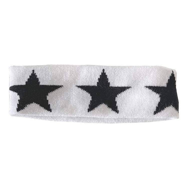 

Star Headband Girls Running Bandeau Hairband Fashion Fitness Sports Accessories Workout Yoga Elastic Wide Headband білий