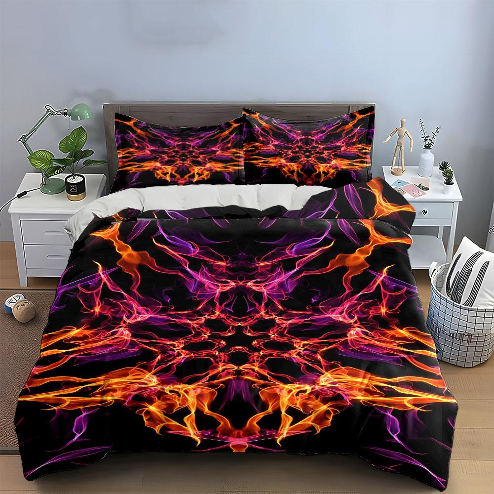 Abstract fiery smoke pattern. Bedding sets Duvet cover sets Duvet covers Pillowcases(1 * Duvet Cover 2 * Pillowcases, without duvet insert)