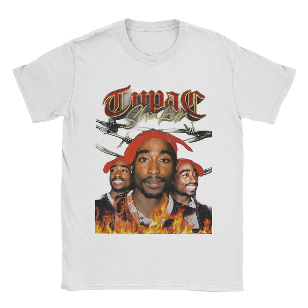 Tupac T Shirts for Men Women Pure Cotton Leisure T-Shirts Crewneck Hip Hop Rapper Tee Shirt Short Sleeve Clothing 4XL 5XL