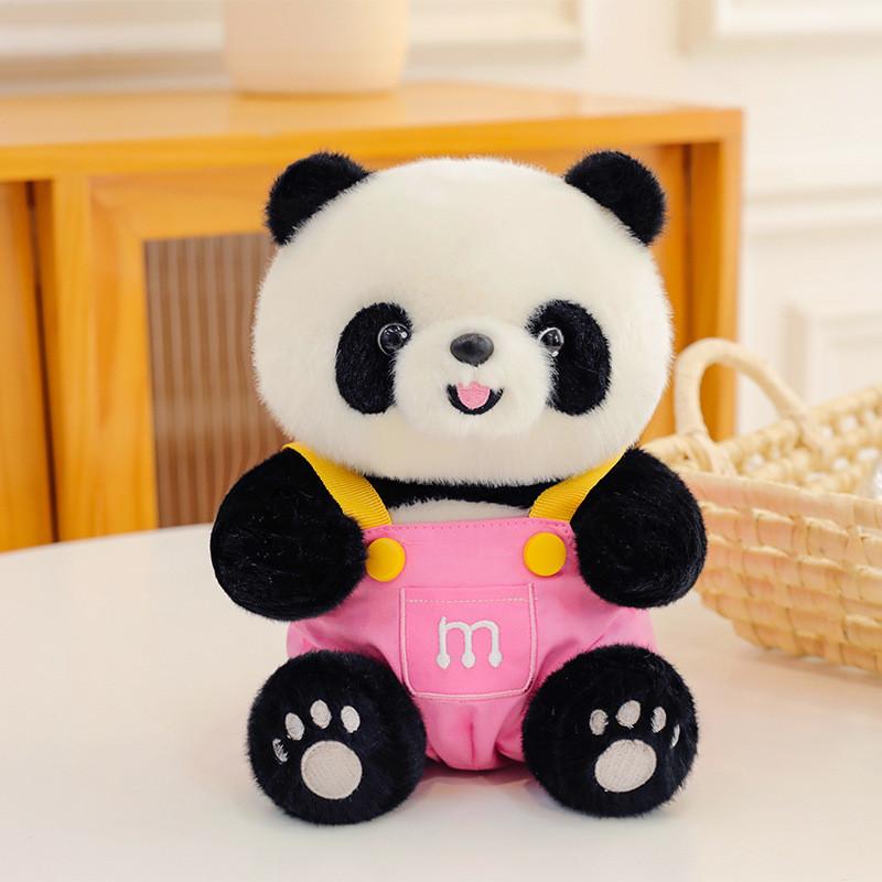 Plüschtier Panda mit Zeichentrickdesign für Kinder, Reiseandenken und tröstendes Geschenk