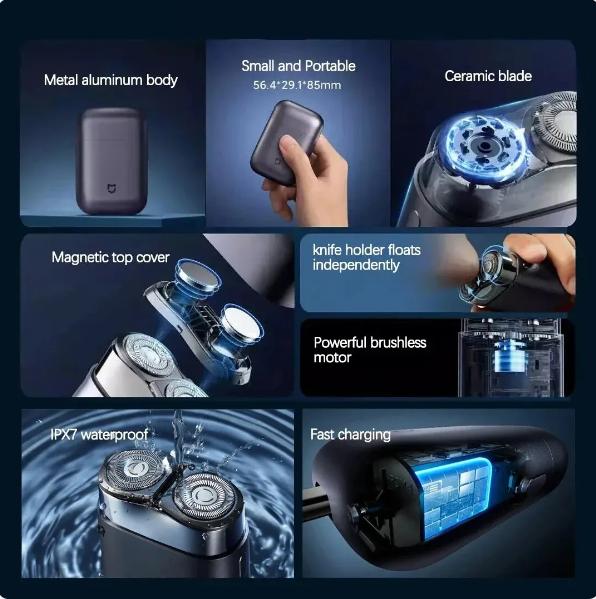 Xiaomi MIJIA Electric Shavers S600 Portable Razor Men Type-C Rechargeable Shaving Beard Machine Trimmer Dry Wet Shaving Washable