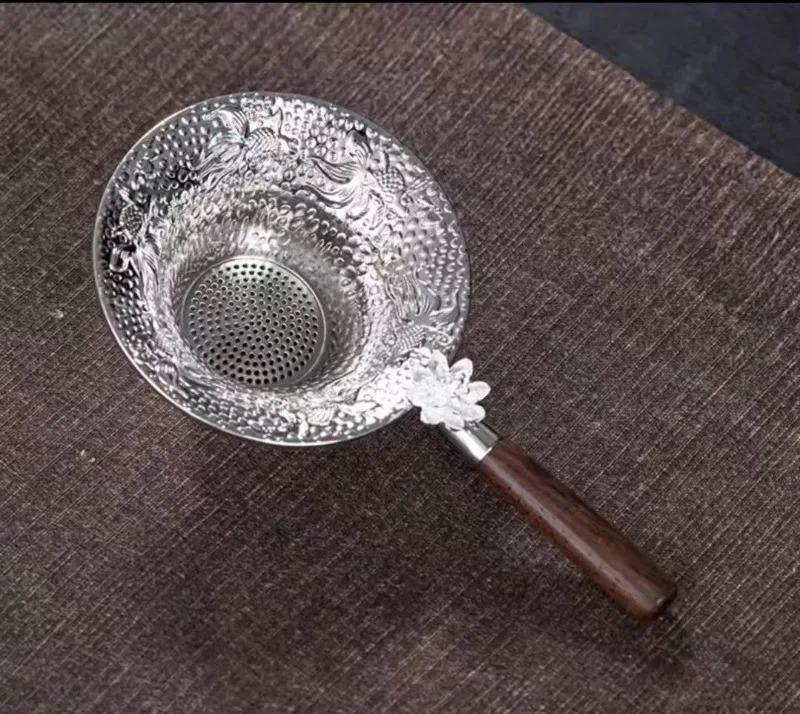 Metal Mesh Te Sil Rustfritt stål Filter Si Teware Blonder Te Drain Nyttig te Infusers Kjøkkentilbehør