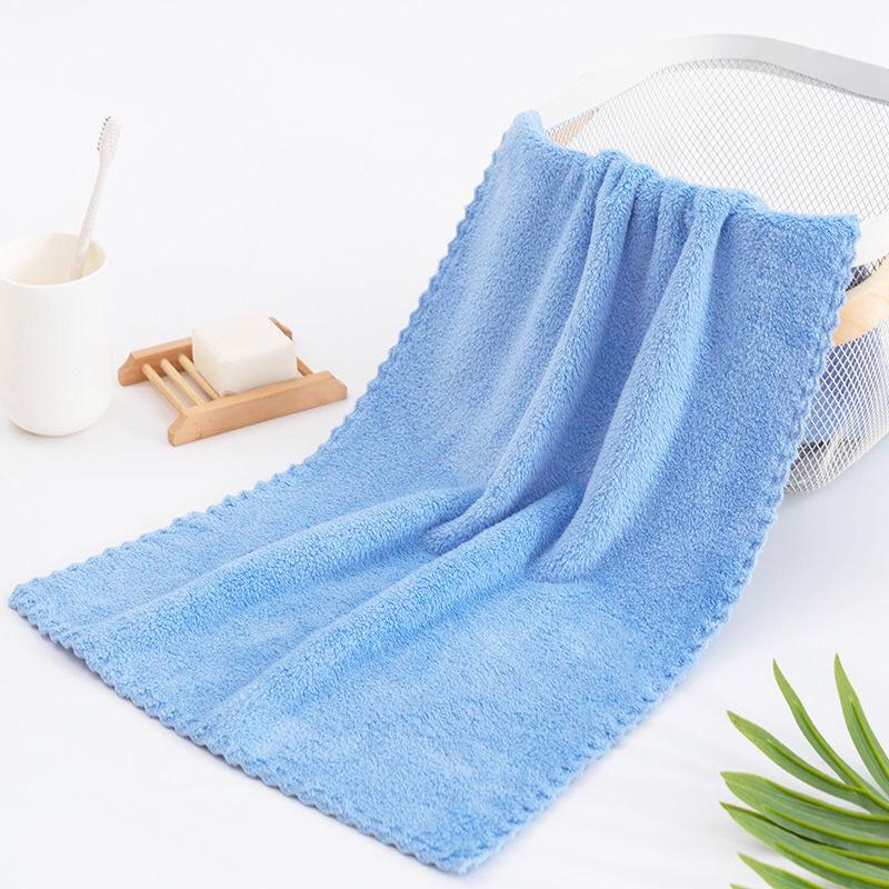 Toalha de Banho Macia de Coral Fleece Espessado - Absorvente, Cor Sólida, Perfeita para Adultos.