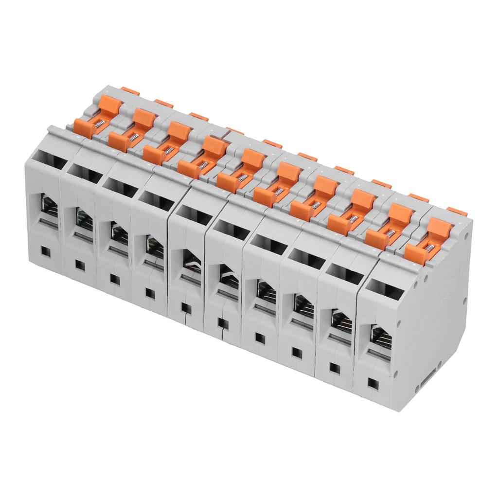10Pcs Rail Terminal Block Wire Connection Combination Non Slip 50mm 150A 1000V UK50N