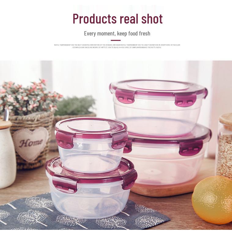 Round Food-Grade Microwave Safe Storage & Lunch Box Set