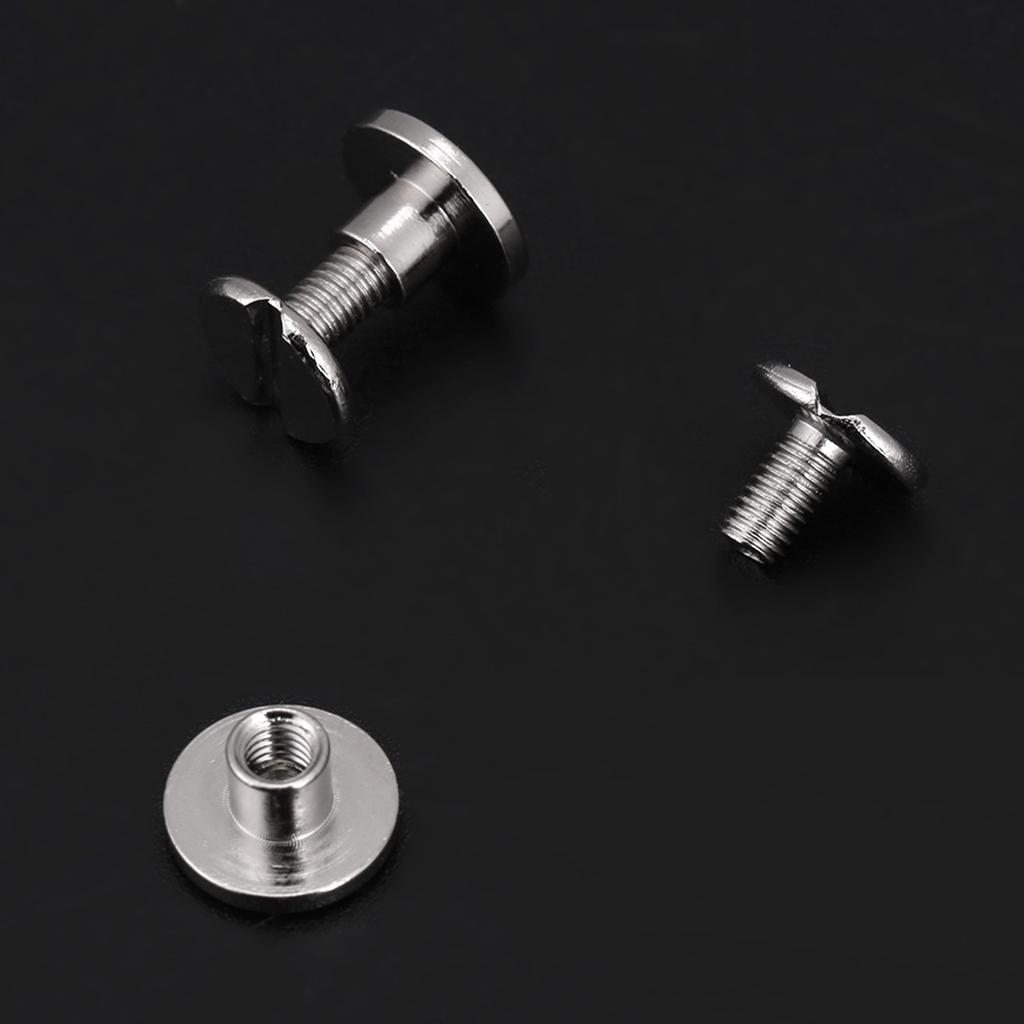 20PcsCelsiusset Brass Threaded Flat Head Nut Nail Rivets Screws Leather Craft Repair Supplies(5mm)
