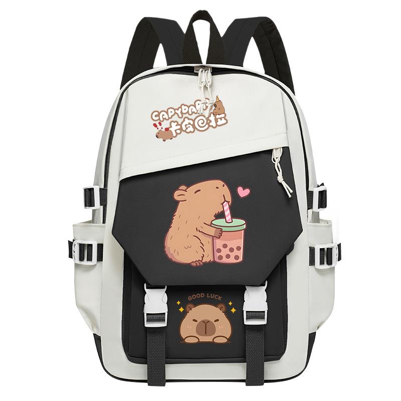 New Kapibara cute emoji print college light style primary and secondary school students spine bag