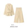 Araltay New Arrival Fashion Style Women's Clothing Button Decoration Double Breasted Shirt Casual Pants 7484053 7484251