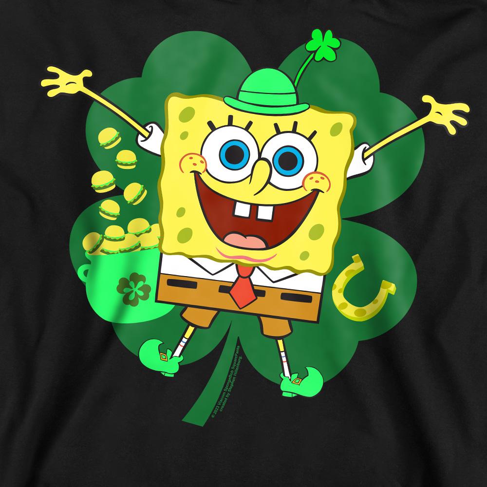 SpongeBob SquarePants Unisex Adult Spongey Four Leaf Clover St Patricks Day Sweatshirt