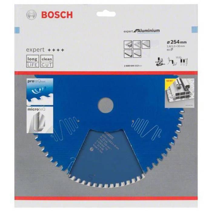 Lame de scie circulaire - bosch - 2608644112 - 254 x 30 x 2mm - 80 dents - aluminium