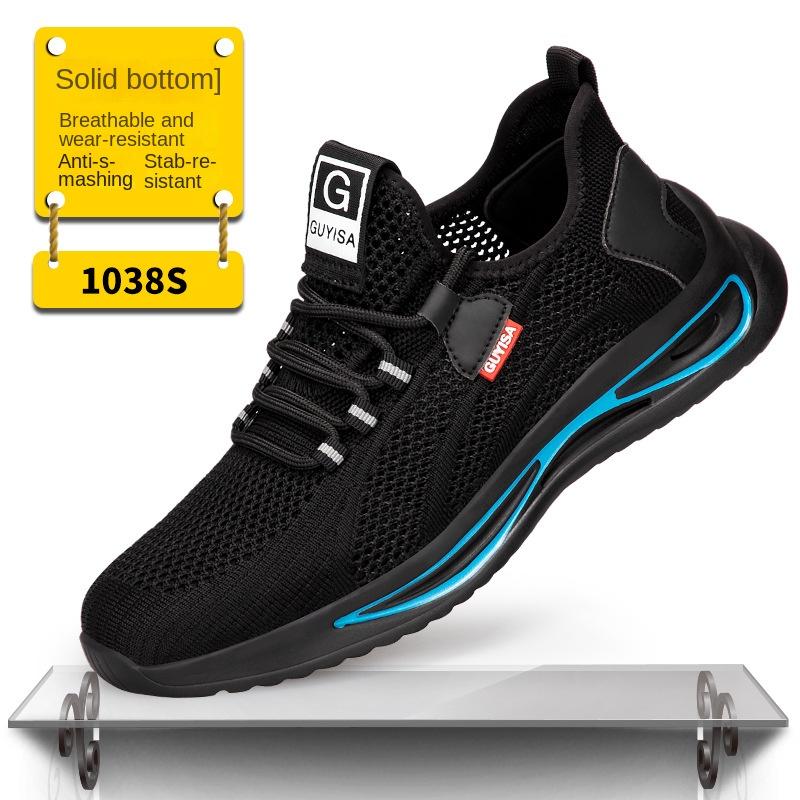 Labor Insurance Shoes Men's Anti-smash and Anti-puncture Solid Bottom Safety Shoes Steel Head Breathable Work Shoes