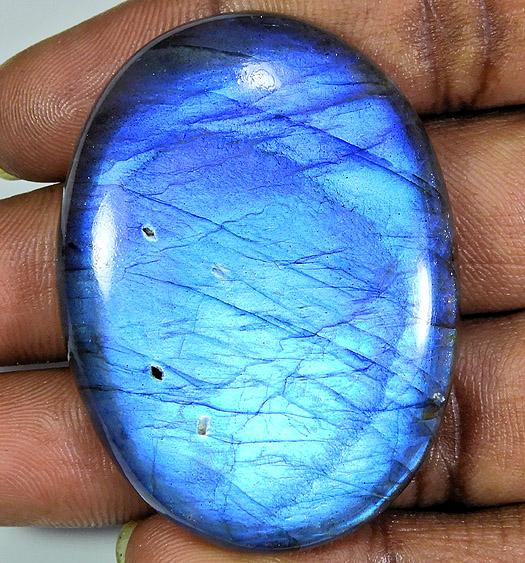 

35X48X07MM Natural Peacock Blue Labradorite Oval Cabochon Loose Gemstone BK-15